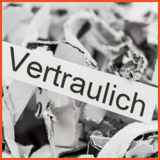 Papierschnitzel Stichwort Vertraulich